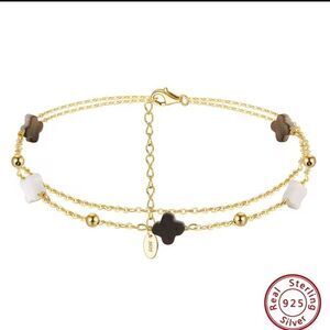 ENA925 14k over Sterling Silver Anklet